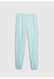 GAP - Joggers in felpa con stampa logo, Donna, Azzurro, Taglia M