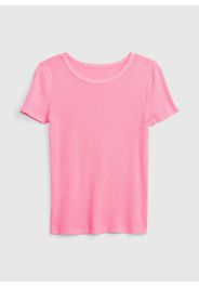 GAP - T-shirt girocollo a costine, Donna, Rosa, Taglia XXL