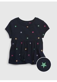 GAP - T-shirt in cotone con stampa stelle, Donna, Blu, Taglia 5YRS