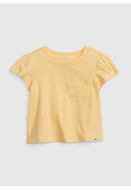 GAP - T-shirt con maniche a palloncino, Donna, Giallo, Taglia 12-18