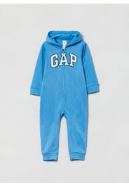 GAP - Tutina intera con cappuccio e ricamo logo, Azzurro, Taglia 3-6M