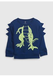 GAP - Felpa con stampa dinosauro e creste, Uomo, Blu, Taglia 4YRS