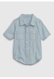 GAP - Camicia in denim con tasche, Uomo, Denim, Taglia 5YRS