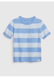 GAP - T-shirt in cotone a righe con taschino, Uomo, Multicolor, Taglia 2YRS