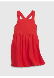 GAP - Vestito in cotone dobby, Donna, Rosso, Taglia 12-18