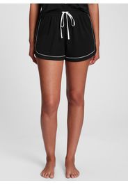 GAP - Shorts pigiama con piping a contrasto, Donna, Nero, Taglia M