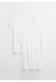 GAP - Bipack t-shirt girocollo, Donna, Bianco, Taglia XS