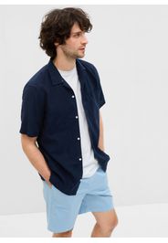 GAP - Camicia a maniche corte in lino e cotone, Uomo, Blu, Taglia S