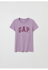 GAP - T-shirt in cotone con stampa logo, Donna, Viola, Taglia XS