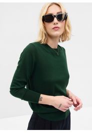 GAP - Pullover in lana merino con scollo rotondo, Donna, Verde, Taglia XS