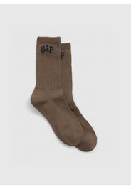 GAP - Calze corte con logo jacquard, Uomo, Marrone, Taglia M-L