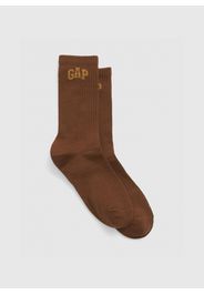 GAP - Calze corte con logo jacquard, Uomo, Marrone, Taglia M-L