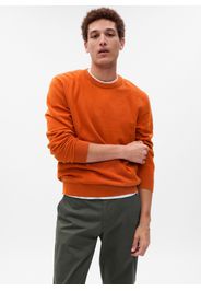 GAP - Pullover girocollo in cotone, Uomo, Arancione, Taglia S