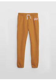 GAP - Joggers in felpa con ricamo logo, Donna, Giallo, Taglia XS\104-110