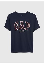 GAP - T-shirt in cotone con stampa logo, Uomo, Blu, Taglia M