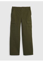 GAP - Pantaloni cargo con trama ripstop, Uomo, Verde, Taglia M\128-134