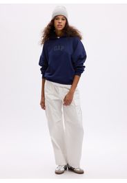 GAP - Felpa oversize con cappuccio e logo, Donna, Blu, Taglia S