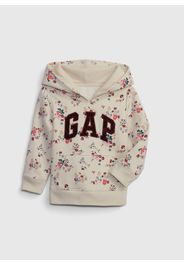 GAP - Felpa floreale con cappuccio e patch logo, Donna, Bianco, Taglia 18-24M\80-86