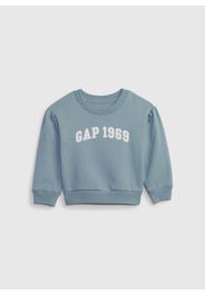 GAP - Felpa in cotone con stampa logo, Donna, Azzurro, Taglia 18-24M\80-86