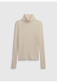 GAP - Maglia a coste piatte con collo alto, Donna, Bianco, Taglia XS