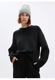 GAP - Pullover oversize a coste, Donna, Nero, Taglia XS