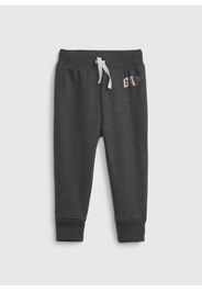 GAP - Joggers in cotone con coulisse e logo, Donna, Grigio, Taglia 3Y\98