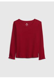 GAP - T-shirt maniche lunghe in cotone bio, Donna, Rosso, Taglia 3Y\98