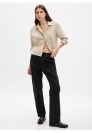 GAP - Camicia cropped, Donna, Beige, Taglia XS