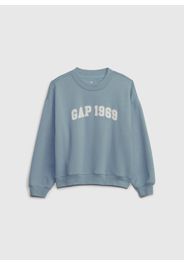 GAP - Felpa girocollo con stampa logo, Donna, Azzurro, Taglia M\128