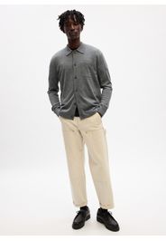 GAP - Shacket in maglia mélange, Uomo, Grigio, Taglia L