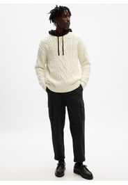 GAP - Pullover con lavorazione intrecciata, Uomo, Bianco, Taglia M