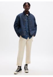 GAP - Giacca corta in denim con colletto in corduroy, Uomo, Denim, Taglia XXL