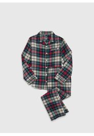 GAP - Pigiama lungo in flanella tartan, Uomo, Multicolor, Taglia 10Y\140-146