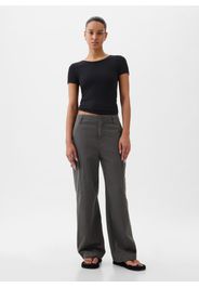 GAP - Pantaloni cargo loose fit in cotone, Donna, Grigio cemento, Taglia 38