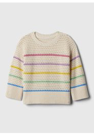 GAP - Pullover a righe con lavorazione traforata, Donna, Bianco panna, Taglia 18-24M;80-86