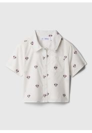 GAP - Camicia a maniche corte stampa Disney Minnie, Donna, Bianco ottico, Taglia 2Y/92