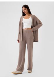 GAP - Pantalone a gamba larga a costine, Donna, Beige melange, Taglia XS