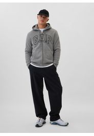 GAP - Felpa con cappuccio ricamo logo, Uomo, Grigio melange, Taglia M