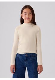 GAP - T-shirt a maniche lunghe mock neck, Donna, Bianco panna, Taglia M/128