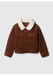 GAP - Giacca in corduroy con colletto in sherpa, Uomo, Marrone, Taglia 12-18M/74-80