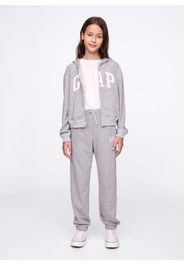GAP - Pantaloni jogger grigi in misto cotone, Bambina, Grigio chiaro melange, Taglia L/137-145
