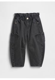 GAP - Pantaloni neri con tasche a cuore, Bambina, Nero, Taglia 2Y/84-91