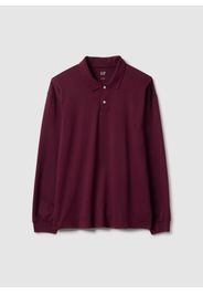 GAP - Polo a maniche lunghe in cotone, , Rosso scuro, Taglia M