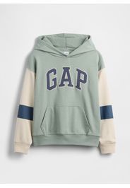 GAP - Felpa in misto cotone multicolor da bambino regular fit con logo, Bambino, Beige/Verde, Taglia S/114-130