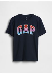 GAP - T-shirt in puro cotone blu da bambino regular fit con logo, Bambino, Blu scuro, Taglia XS/99-114