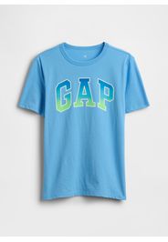 GAP - T-shirt in puro cotone azzurra da bambino regular fit con logo, Bambino, Azzurro celeste, Taglia XS/99-114