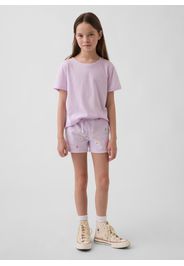 GAP - Shorts in misto cotone viola da bambina con fragole e fiori, Bambina, Viola chiaro, Taglia S/114-134