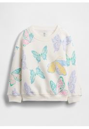 GAP - Felpa in misto cotone multicolor da neonata regular fit con farfalle, Bambina, Bianco/Verde, Taglia 3Y/91-99