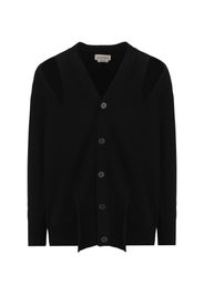 Cardigan Oversize Con Intagli da Uomo in Nero