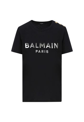 T-shirt In Cotone Con Logo Balmain Paris